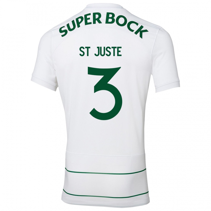Hombre Camiseta Jerry St. Juste #3 Blanco 2ª Equipación 2023/24 La Camisa