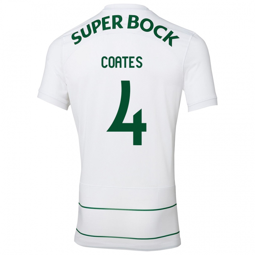 Hombre Camiseta Sebastian Coates #4 Blanco 2ª Equipación 2023/24 La Camisa