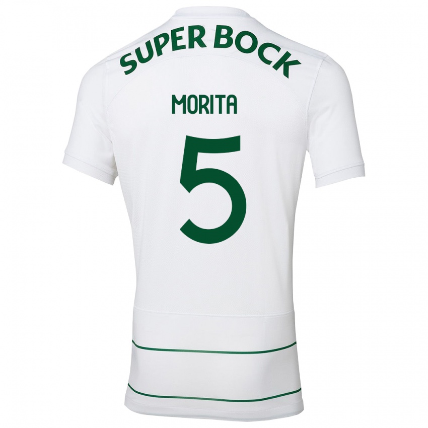 Hombre Camiseta Hidemasa Morita #5 Blanco 2ª Equipación 2023/24 La Camisa