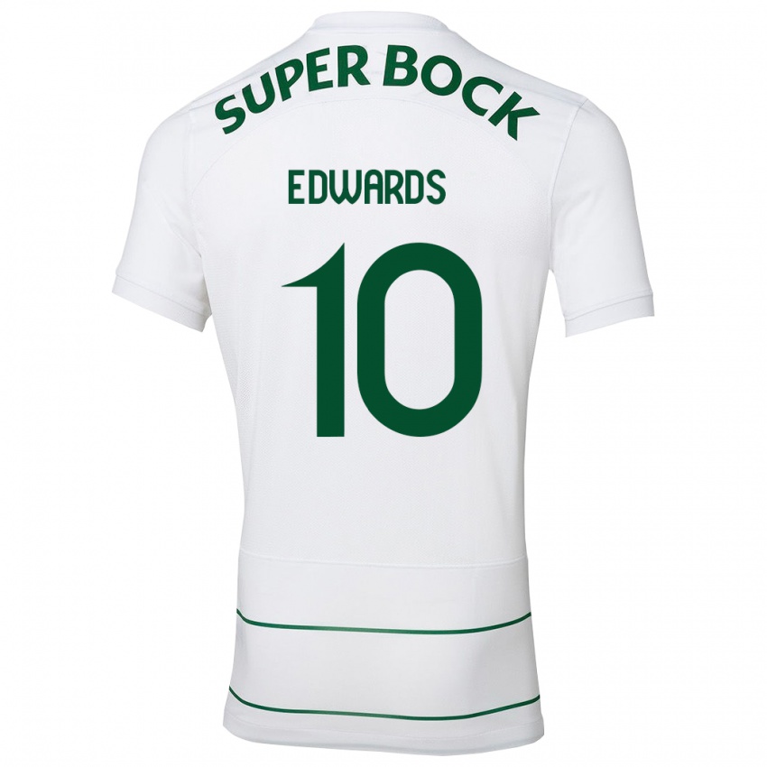 Hombre Camiseta Marcus Edwards #10 Blanco 2ª Equipación 2023/24 La Camisa