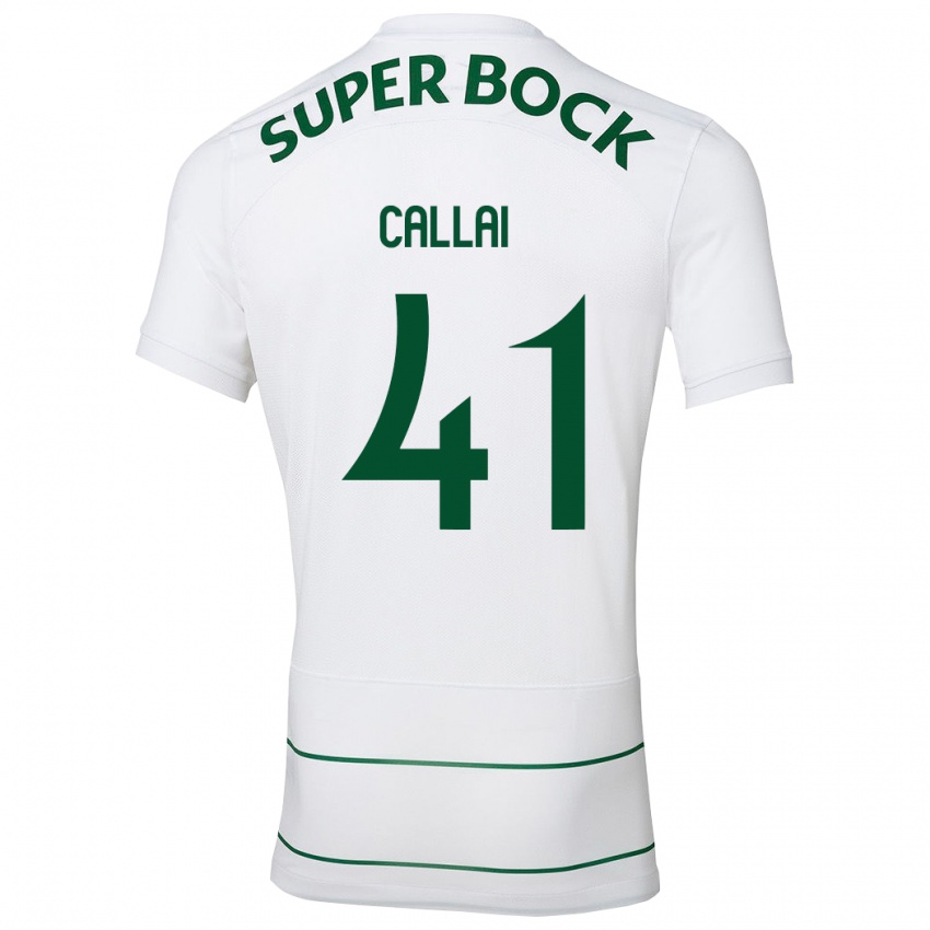 Hombre Camiseta Diego Callai #41 Blanco 2ª Equipación 2023/24 La Camisa