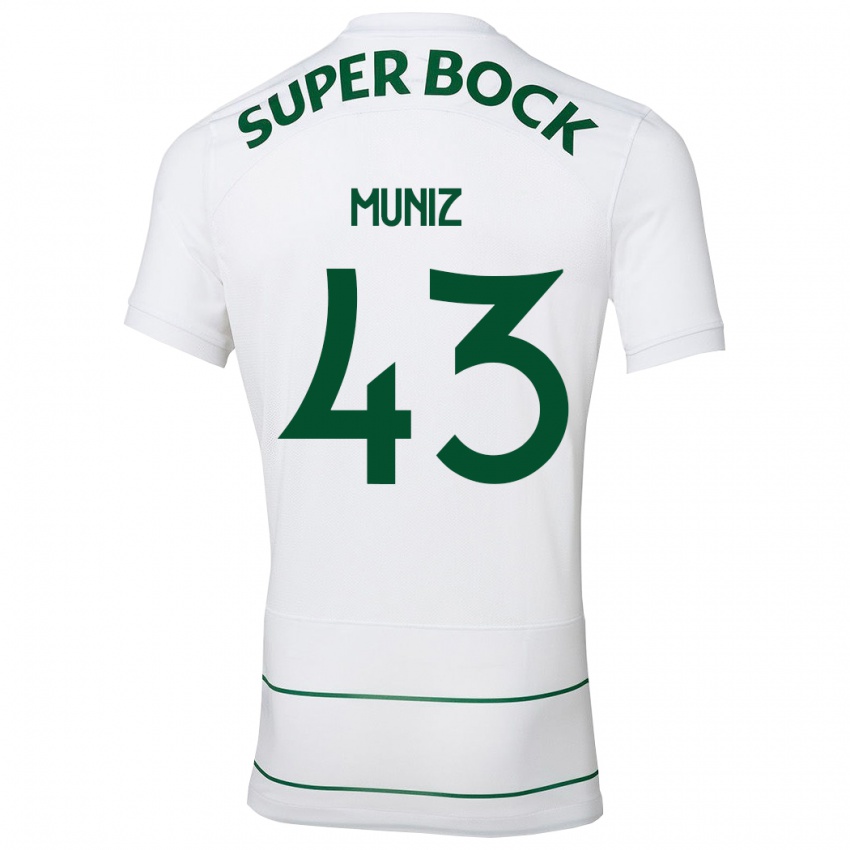 Hombre Camiseta João Muniz #43 Blanco 2ª Equipación 2023/24 La Camisa