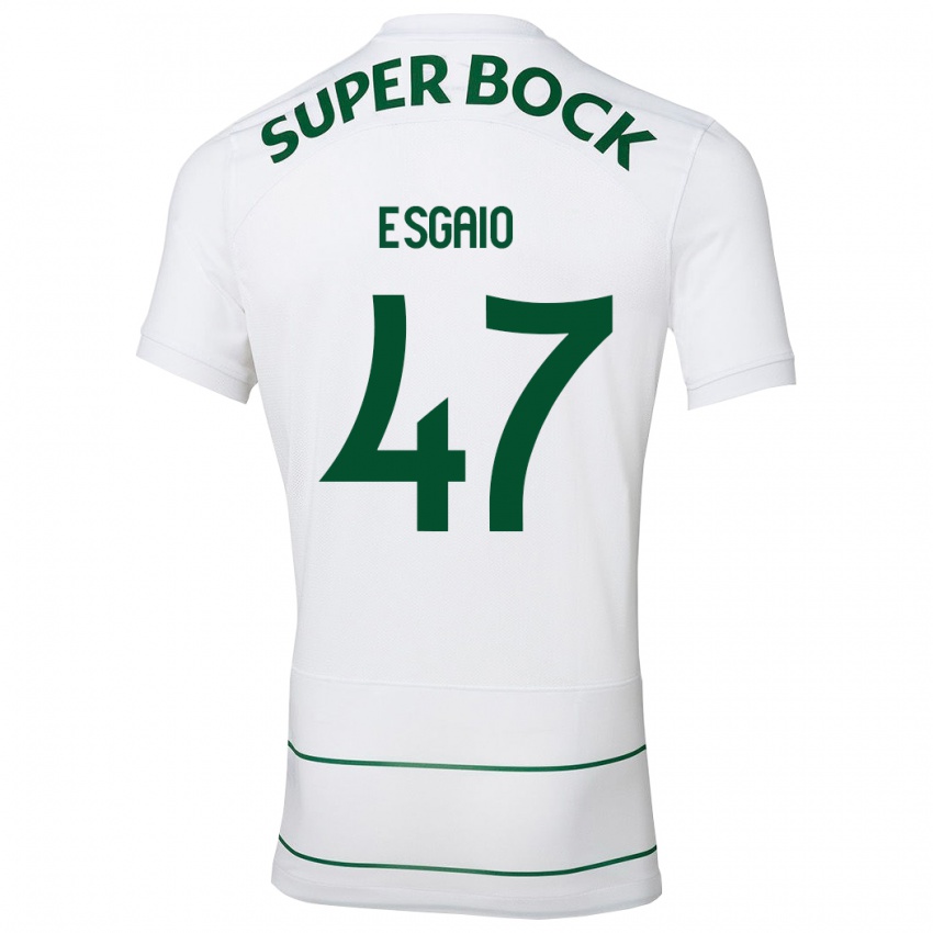 Hombre Camiseta Ricardo Esgaio #47 Blanco 2ª Equipación 2023/24 La Camisa