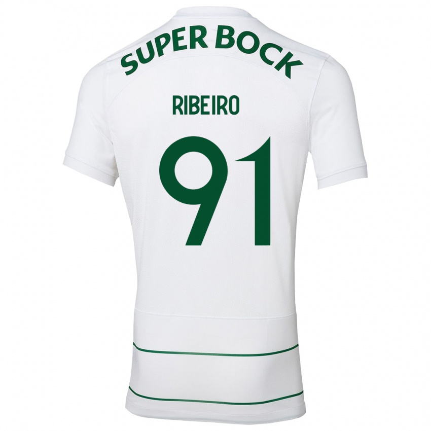 Hombre Camiseta Rodrigo Ribeiro #91 Blanco 2ª Equipación 2023/24 La Camisa