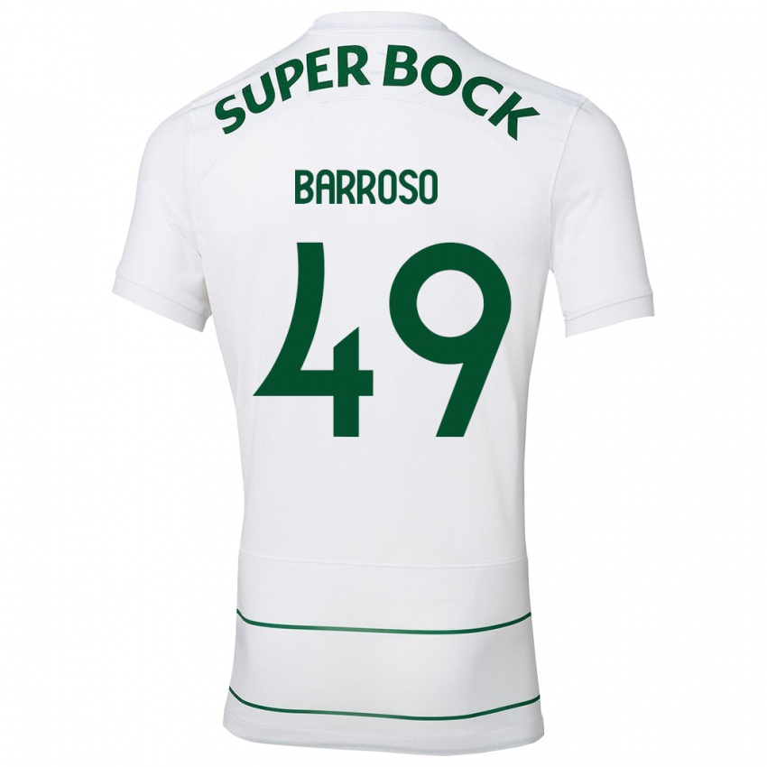 Hombre Camiseta Leonardo Barroso #49 Blanco 2ª Equipación 2023/24 La Camisa