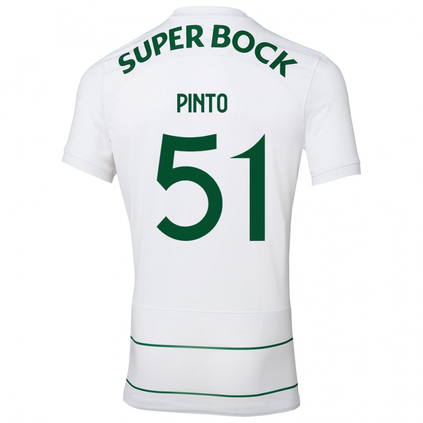 Hombre Camiseta Diogo Pinto #51 Blanco 2ª Equipación 2023/24 La Camisa