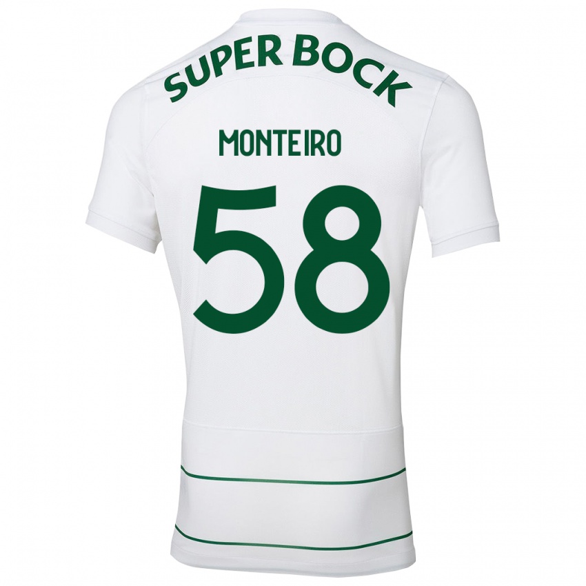 Hombre Camiseta David Monteiro #58 Blanco 2ª Equipación 2023/24 La Camisa
