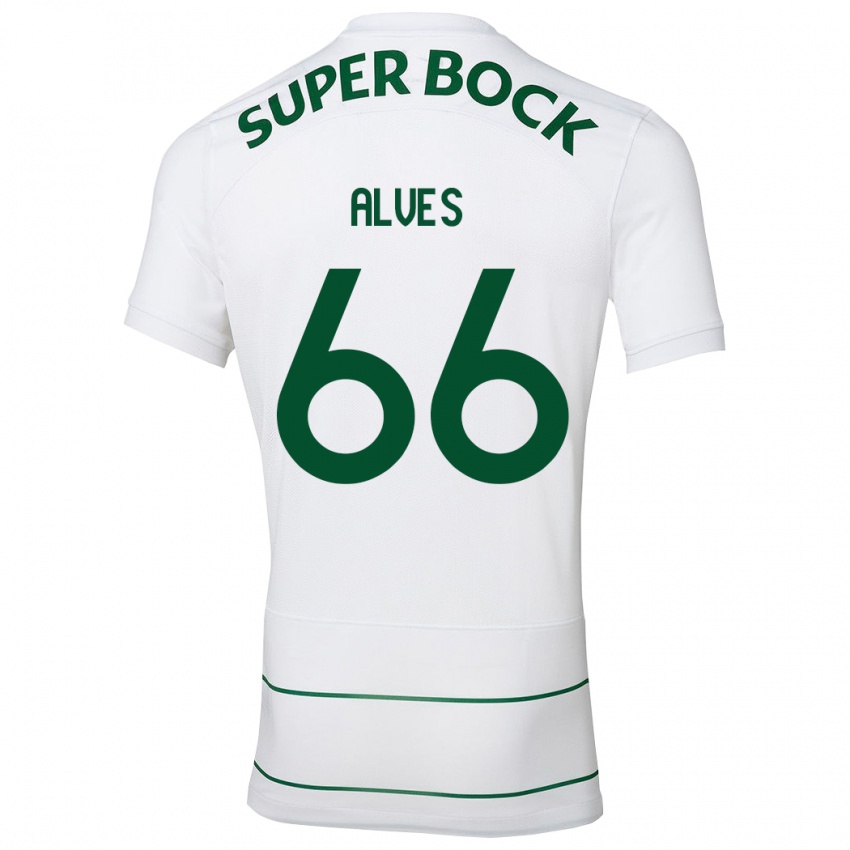 Hombre Camiseta Miguel Alves #66 Blanco 2ª Equipación 2023/24 La Camisa