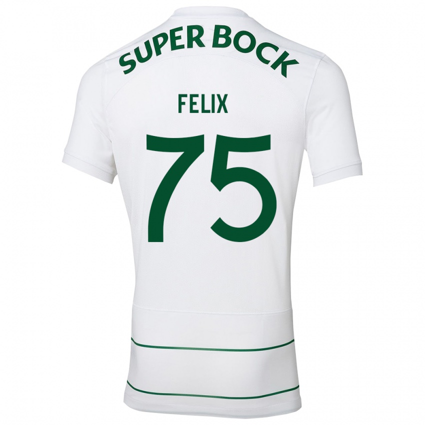Hombre Camiseta Vando Félix #75 Blanco 2ª Equipación 2023/24 La Camisa