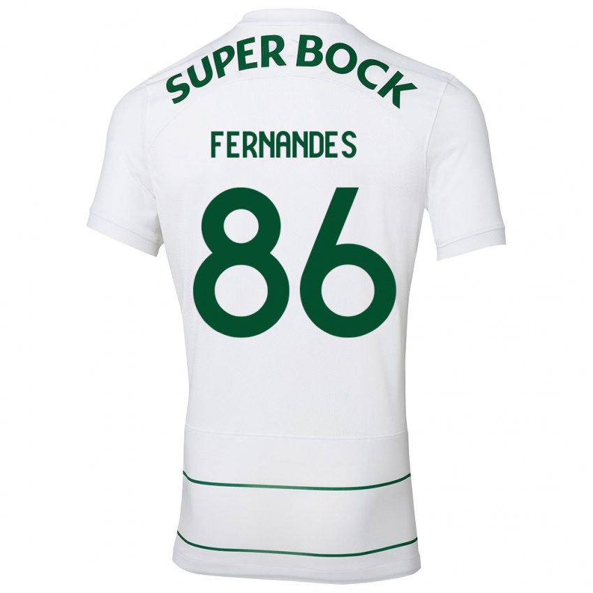 Hombre Camiseta Emanuel Fernandes #86 Blanco 2ª Equipación 2023/24 La Camisa