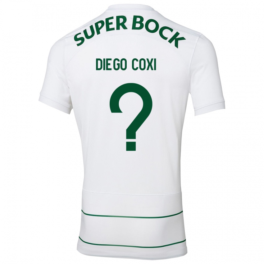 Hombre Camiseta Diego Coxi #0 Blanco 2ª Equipación 2023/24 La Camisa