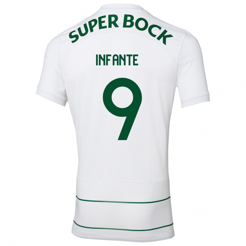 Hombre Camiseta João Infante #9 Blanco 2ª Equipación 2023/24 La Camisa