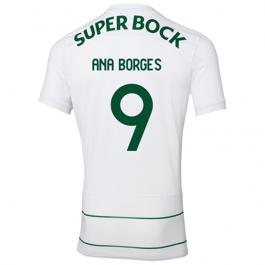 Hombre Camiseta Ana Catarina Marques Borges #9 Blanco 2ª Equipación 2023/24 La Camisa
