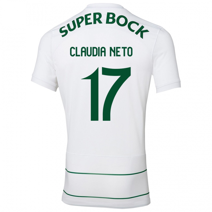 Hombre Camiseta Cláudia Teresa Pires Neto #17 Blanco 2ª Equipación 2023/24 La Camisa