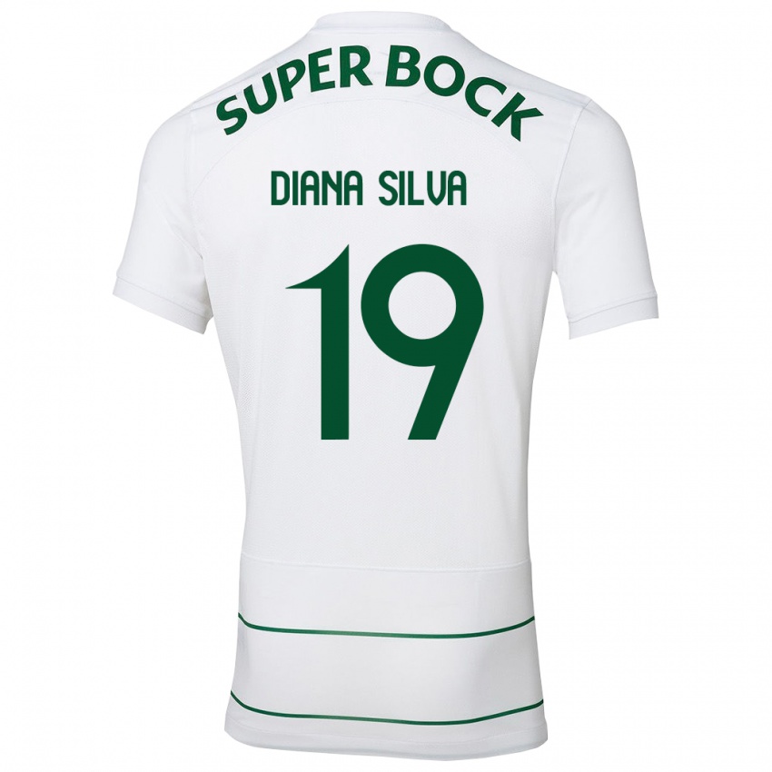 Hombre Camiseta Diana Micaela Abreu De Sousa E Silva #19 Blanco 2ª Equipación 2023/24 La Camisa