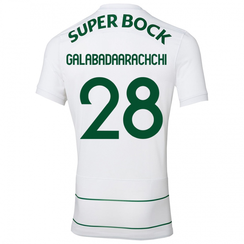 Hombre Camiseta Jacinta Galabadaarachchi #28 Blanco 2ª Equipación 2023/24 La Camisa