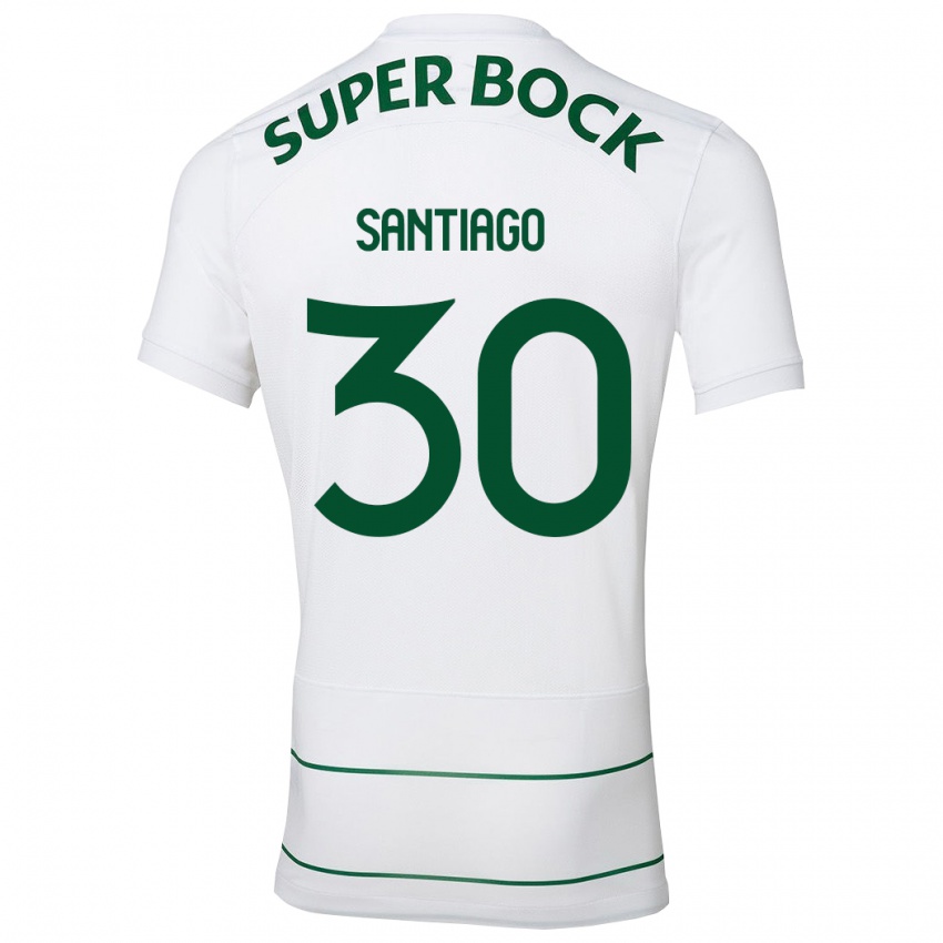 Hombre Camiseta Carolina Santiago #30 Blanco 2ª Equipación 2023/24 La Camisa