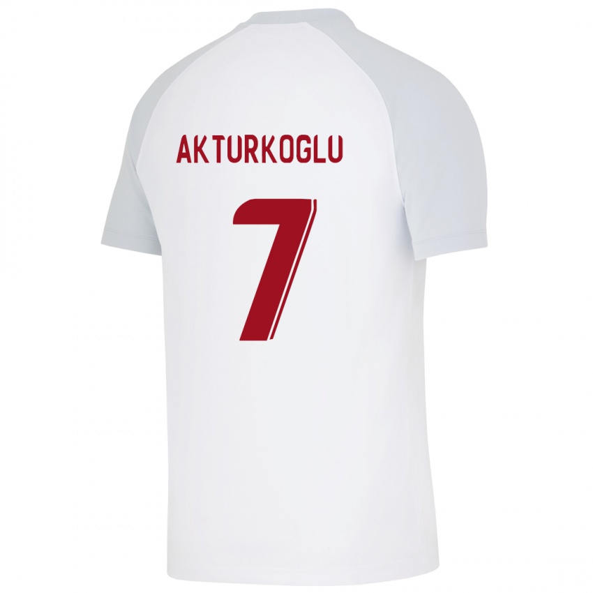 Hombre Camiseta Kerem Aktürkoğlu #7 Blanco 2ª Equipación 2023/24 La Camisa