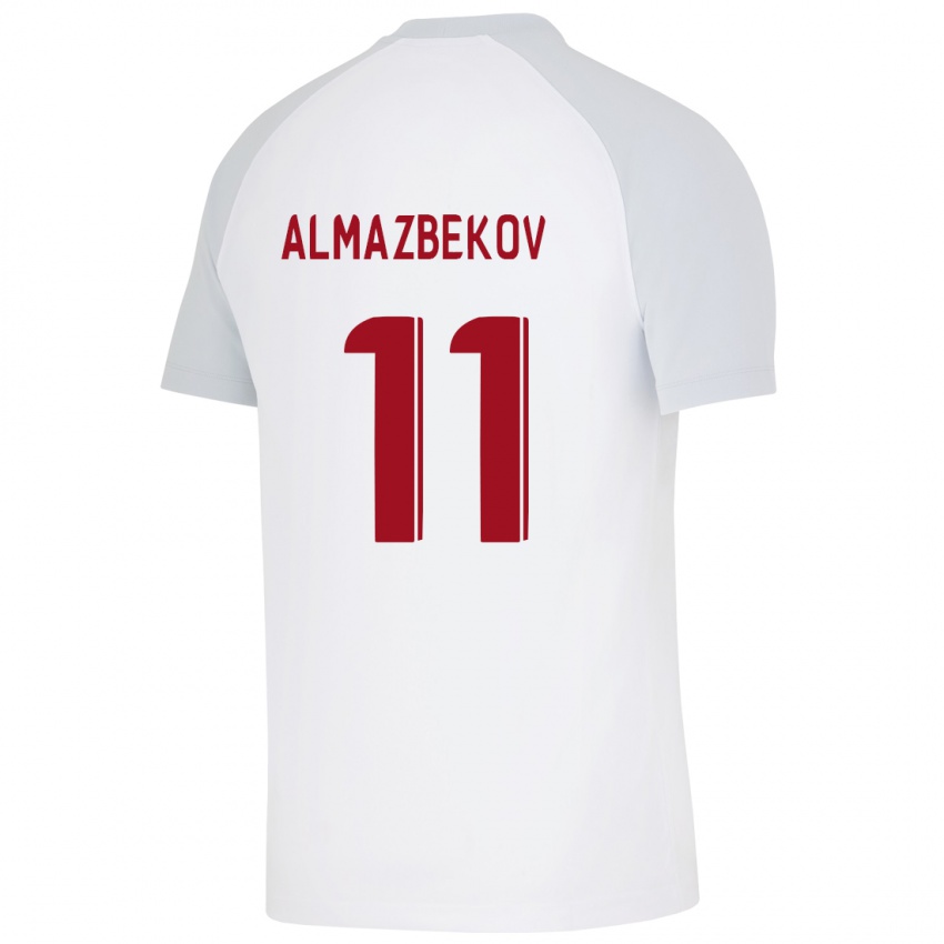 Hombre Camiseta Beknaz Almazbekov #11 Blanco 2ª Equipación 2023/24 La Camisa