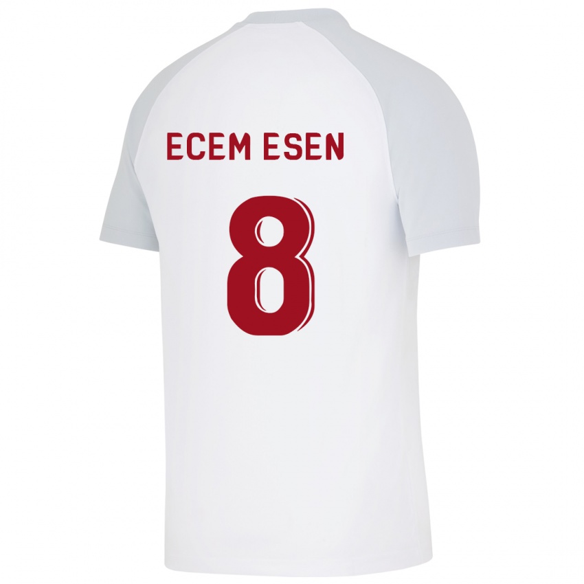 Hombre Camiseta Emine Ecem Esen #8 Blanco 2ª Equipación 2023/24 La Camisa