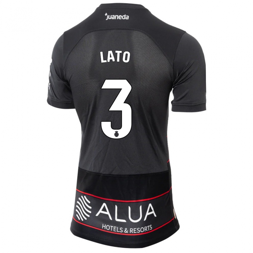 Hombre Camiseta Toni Lato #3 Negro 2ª Equipación 2023/24 La Camisa