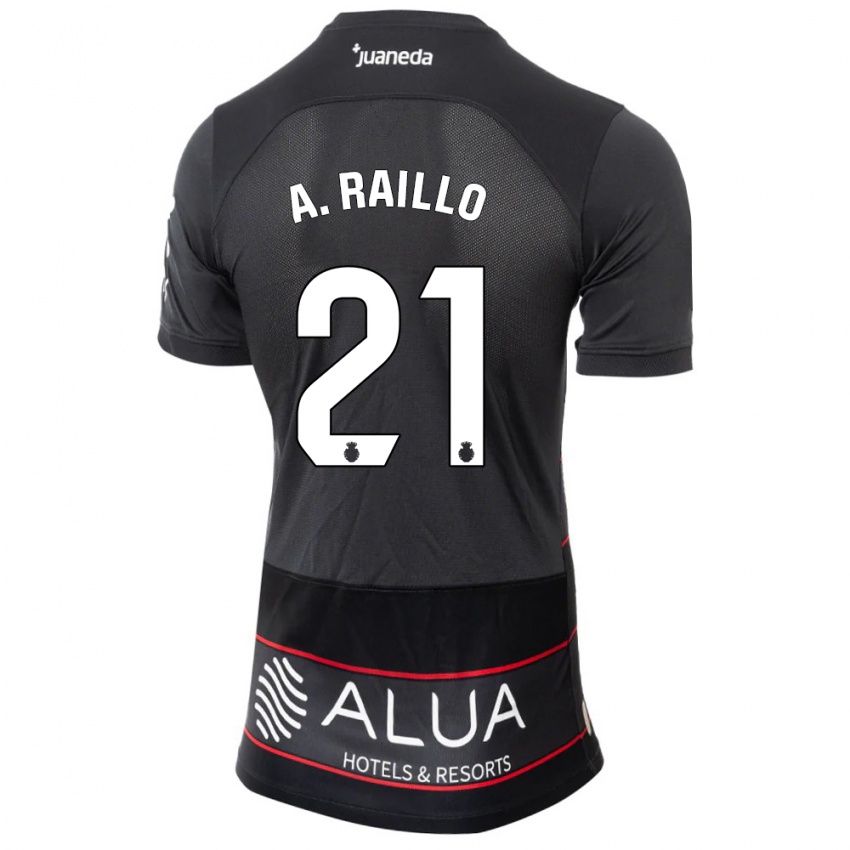 Hombre Camiseta Antonio Raíllo #21 Negro 2ª Equipación 2023/24 La Camisa