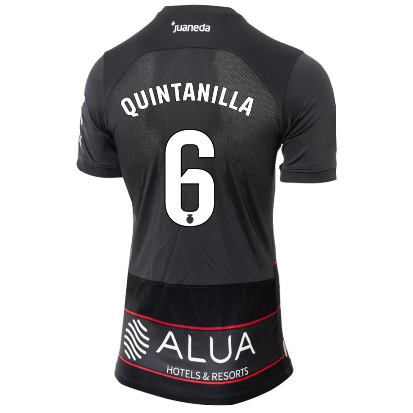 Hombre Camiseta Rubén Quintanilla #6 Negro 2ª Equipación 2023/24 La Camisa