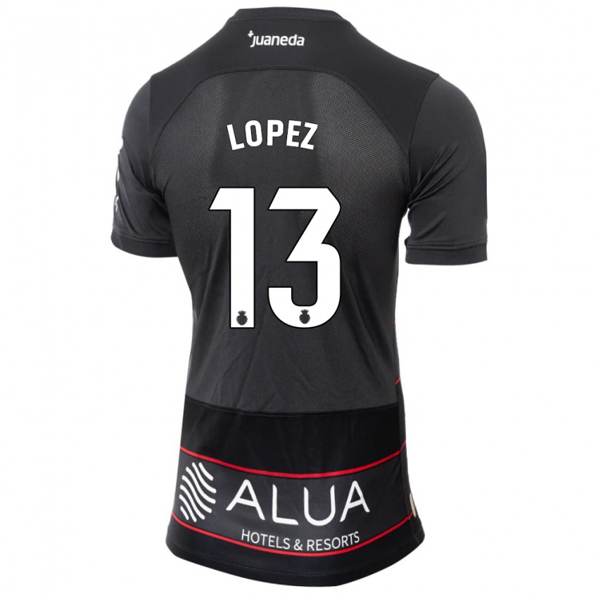 Hombre Camiseta Iván López #13 Negro 2ª Equipación 2023/24 La Camisa