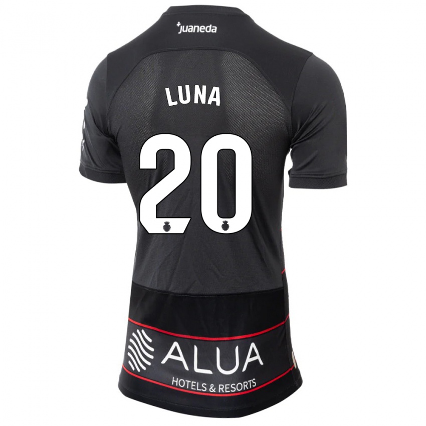 Hombre Camiseta Daniel Luna #20 Negro 2ª Equipación 2023/24 La Camisa