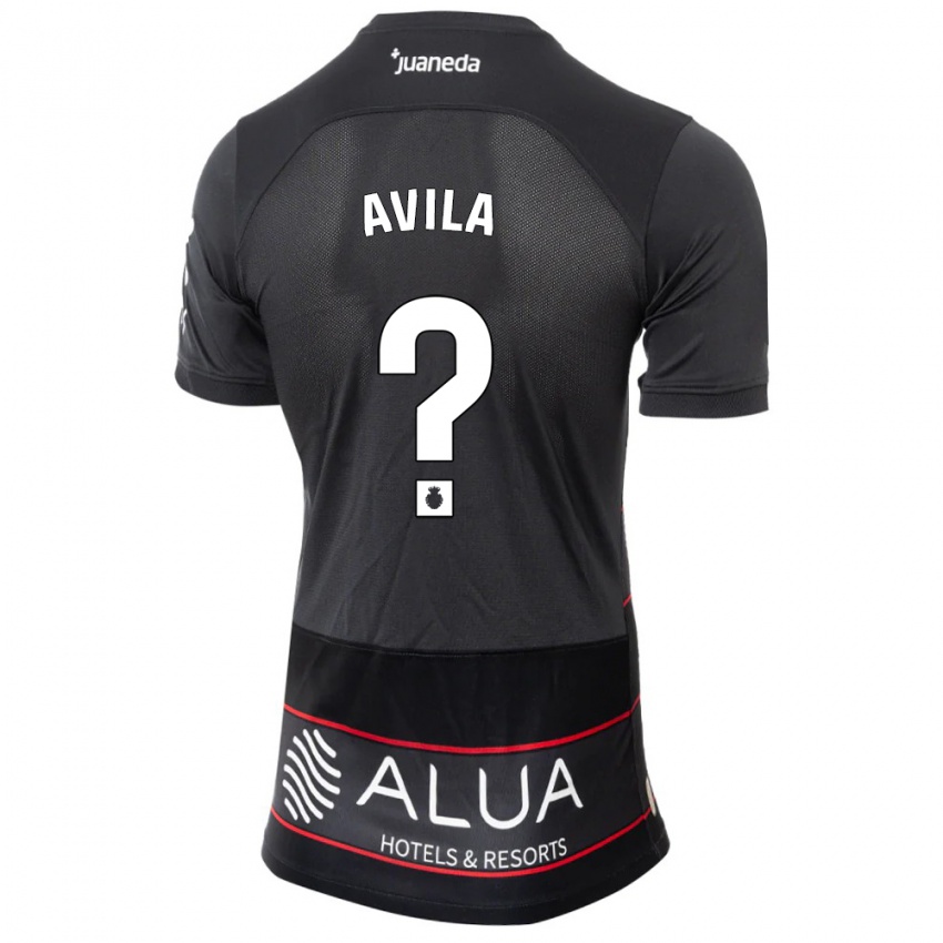 Hombre Camiseta Santiago Avila #0 Negro 2ª Equipación 2023/24 La Camisa