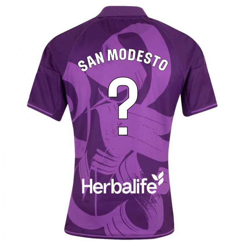 Hombre Camiseta Hugo San Modesto #0 Violeta 2ª Equipación 2023/24 La Camisa