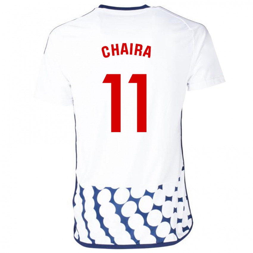 Hombre Camiseta Ilyas Chaira #11 Blanco 2ª Equipación 2023/24 La Camisa