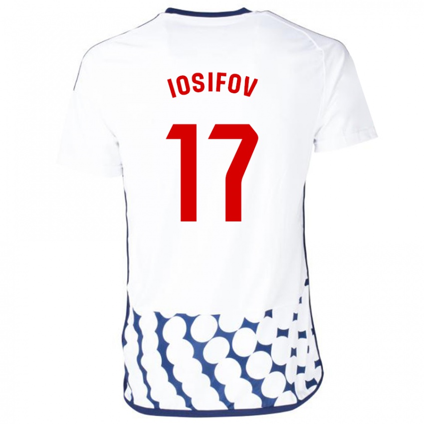 Hombre Camiseta Nikita Iosifov #17 Blanco 2ª Equipación 2023/24 La Camisa