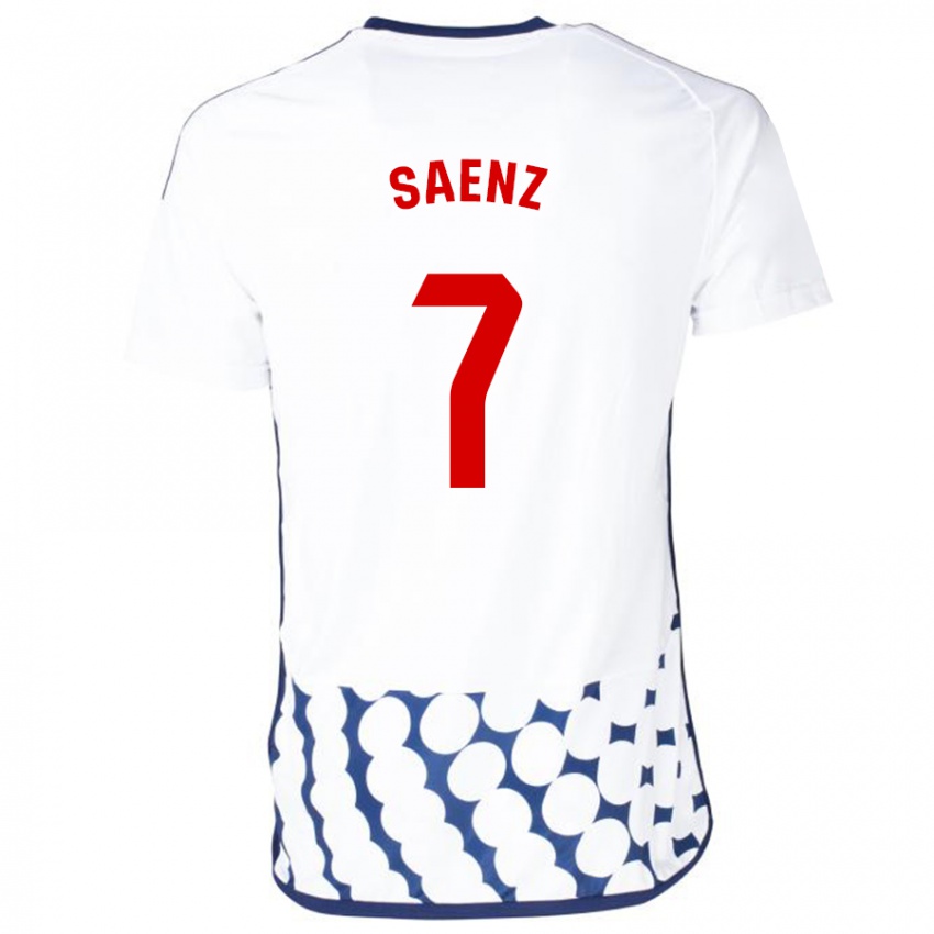 Hombre Camiseta Raúl Sáenz #7 Blanco 2ª Equipación 2023/24 La Camisa