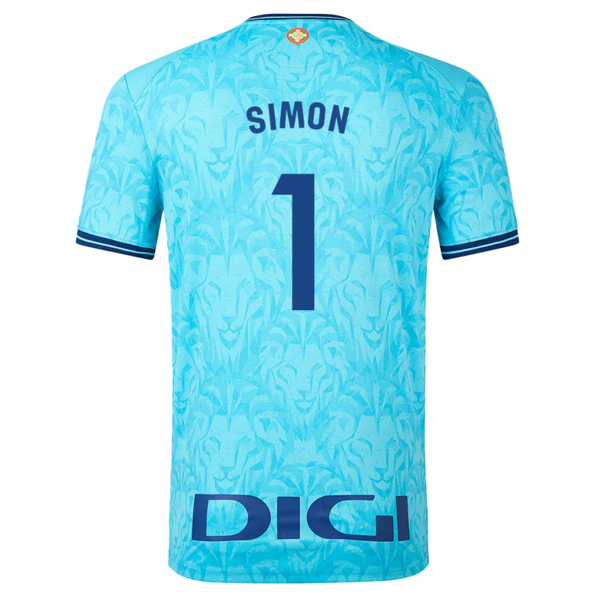 Hombre Camiseta Unai Simon #1 Cielo Azul 2ª Equipación 2023/24 La Camisa