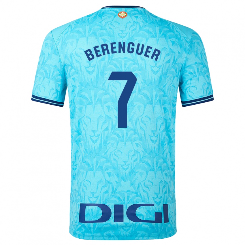 Hombre Camiseta Alex Berenguer #7 Cielo Azul 2ª Equipación 2023/24 La Camisa