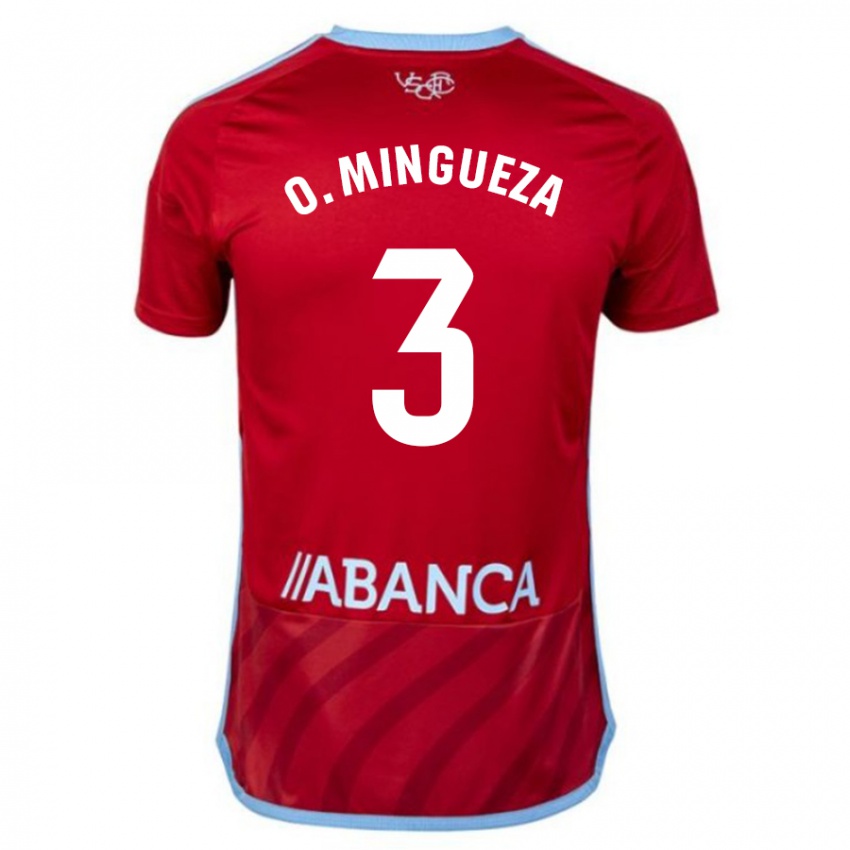 Hombre Camiseta Óscar Mingueza #3 Rojo 2ª Equipación 2023/24 La Camisa
