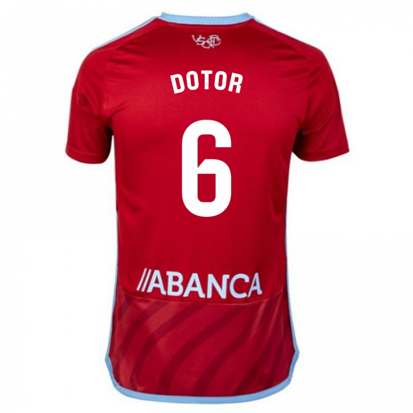 Hombre Camiseta Carlos Dotor #6 Rojo 2ª Equipación 2023/24 La Camisa