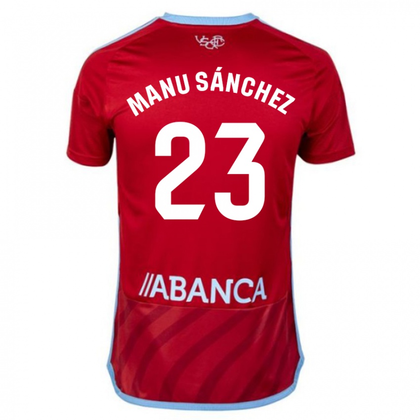 Hombre Camiseta Manu Sanchez #23 Rojo 2ª Equipación 2023/24 La Camisa