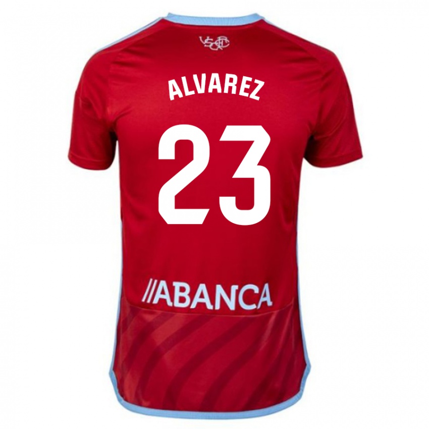 Hombre Camiseta Hugo Álvarez #23 Rojo 2ª Equipación 2023/24 La Camisa