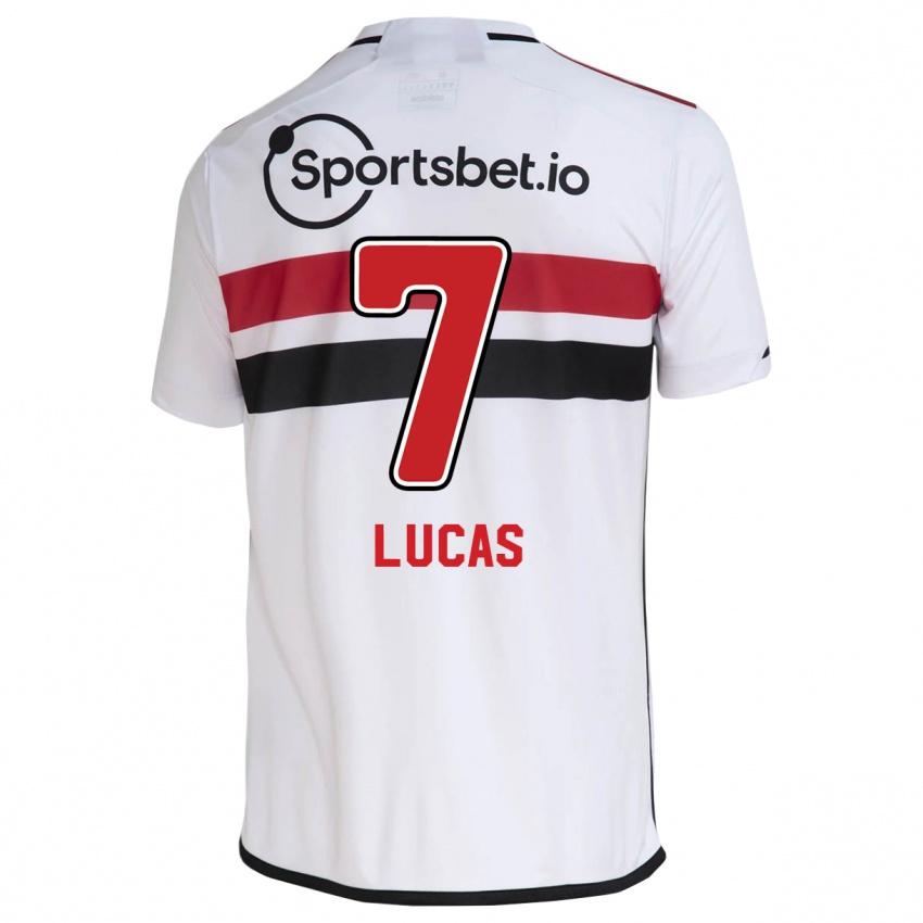 Mujer Camiseta Lucas Moura #7 Blanco 1ª Equipación 2023/24 La Camisa