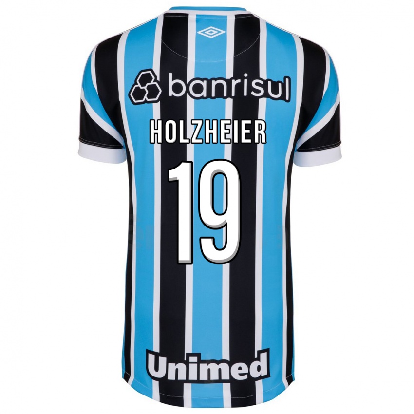 Mujer Camiseta Agostina Holzheier #19 Azul 1ª Equipación 2023/24 La Camisa