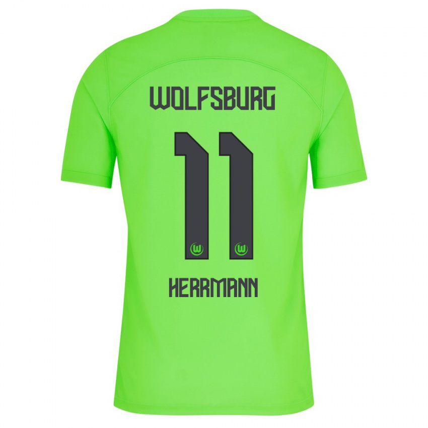 Mujer Camiseta Max Herrmann #11 Verde 1ª Equipación 2023/24 La Camisa