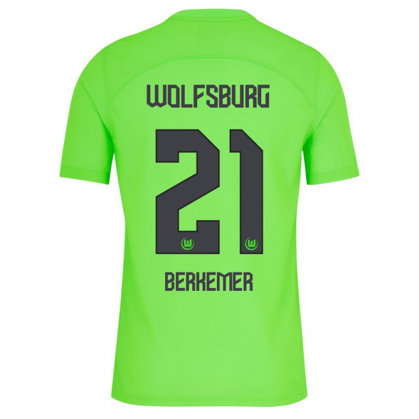 Mujer Camiseta Melvin Berkemer #21 Verde 1ª Equipación 2023/24 La Camisa
