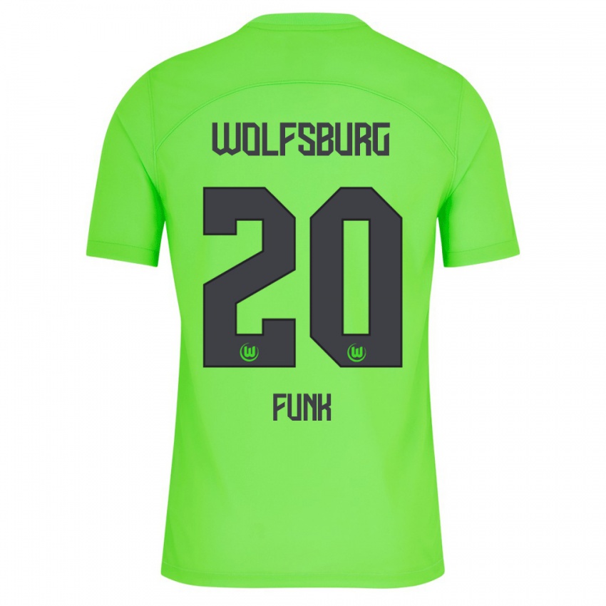 Mujer Camiseta Jonah Funk #20 Verde 1ª Equipación 2023/24 La Camisa