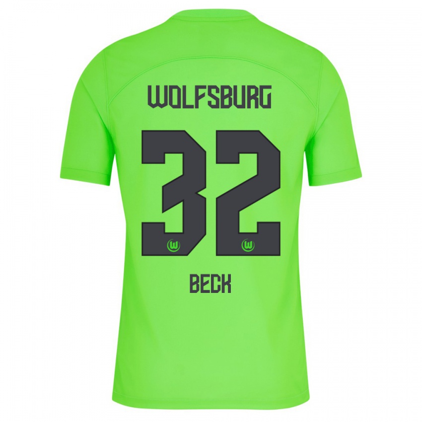 Mujer Camiseta Kiara Beck #32 Verde 1ª Equipación 2023/24 La Camisa