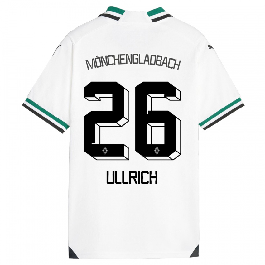 Mujer Camiseta Lukas Ullrich #26 Blanco Verde 1ª Equipación 2023/24 La Camisa