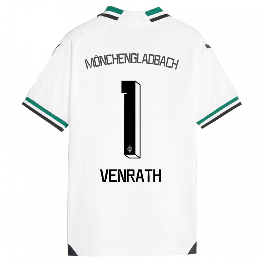 Mujer Camiseta Lisa Venrath #1 Blanco Verde 1ª Equipación 2023/24 La Camisa