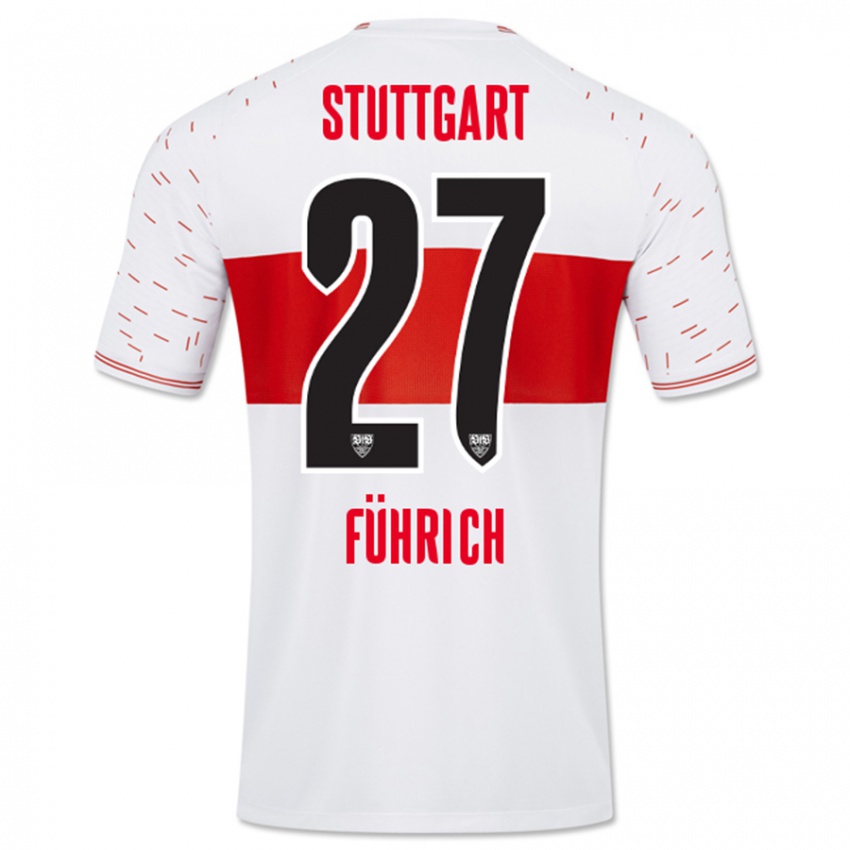 Mujer Camiseta Chris Führich #27 Blanco 1ª Equipación 2023/24 La Camisa