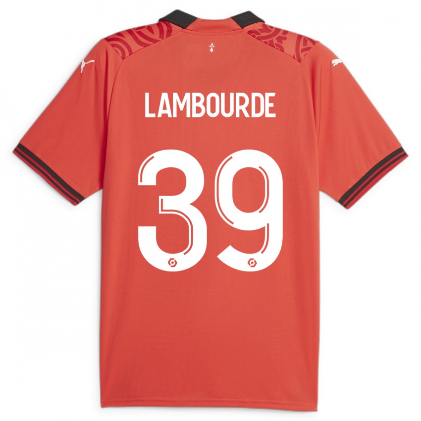 Mujer Camiseta Mathis Lambourde #39 Rojo 1ª Equipación 2023/24 La Camisa